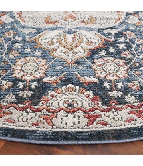 Safavieh Rosewood Ivory / Blue ROW104 6 ft. 7 in. X 6 ft. 7 in. Round Rug