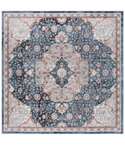 Safavieh Rosewood Ivory / Blue ROW104 6 ft. 7 in. X 6 ft. 7 in. Square Rug