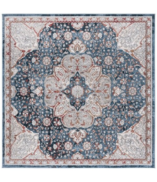 Safavieh Rosewood Ivory / Blue ROW104 6 ft. 7 in. X 6 ft. 7 in. Square Rug
