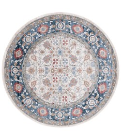 Safavieh Rosewood Ivory / Blue ROW106 6 ft. 7 in. X 6 ft. 7 in. Round Rug