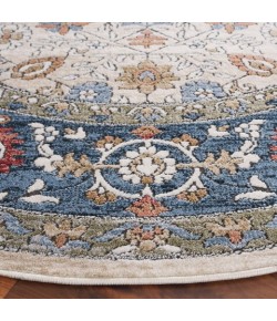 Safavieh Rosewood Ivory / Blue ROW106 6 ft. 7 in. X 6 ft. 7 in. Round Rug