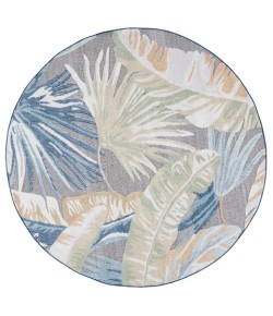 Safavieh Sarasota Light Green / Navy SAR106 6 ft. 7 in. X 6 ft. 7 in. Round Rug