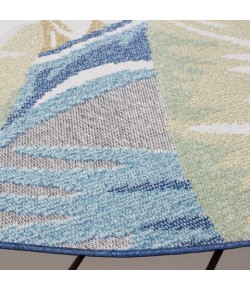 Safavieh Sarasota Light Green / Navy SAR106 6 ft. 7 in. X 6 ft. 7 in. Round Rug
