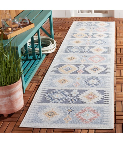 Safavieh Sarasota Light Blue / Grey SAR114 2 ft. 3 in. X 9 ft. Runner Rug