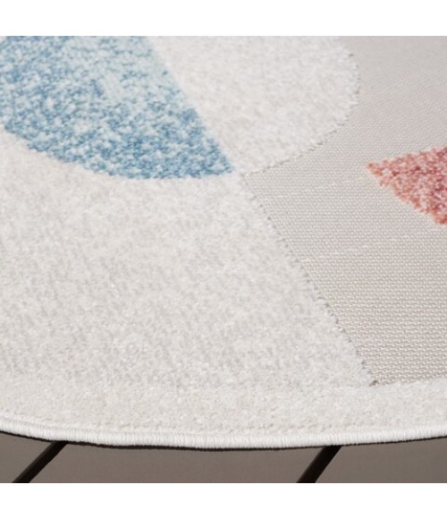 Safavieh Sarasota Grey / Pink Rug SAR116 6 ft. 7 in. X 6 ft. 7 in. Round - Rugs Town Safavieh Sarasota Grey / Pink SAR116 6 ft. 7 in. X 6 ft. 7 in. Round Rug