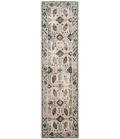 Safavieh Serenity Cream / Turquoise SER208 2 ft. 3 in. X 8 ft. Runner Rug
