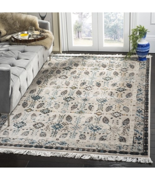 Safavieh Serenity Cream / Turquoise SER208 5 ft. 1 in. X 7 ft. 6 in. Rectangle Rug