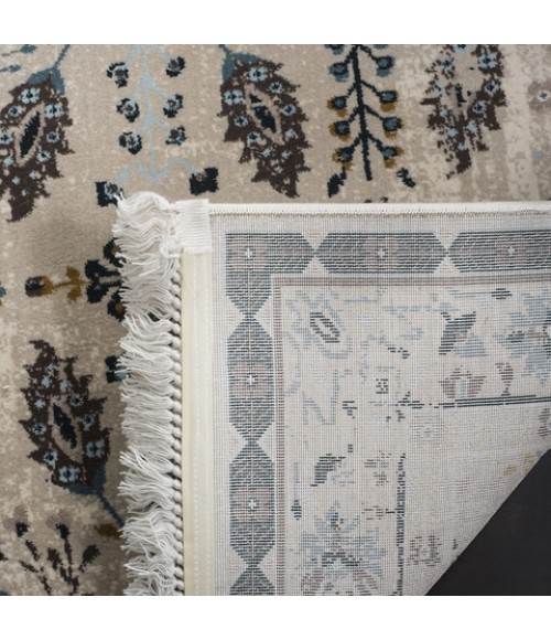 Safavieh Serenity Cream / Turquoise SER208 5 ft. 1 in. X 7 ft. 6 in. Rectangle Rug