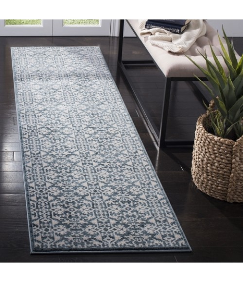 Safavieh Serenity Turquoise / Cream Rug SER215 2 ft. 3 in. X 8 ft. Runner - Rugs Town Safavieh Serenity Turquoise / Cream SER215 2 ft. 3 in. X 8 ft. Runner Rug