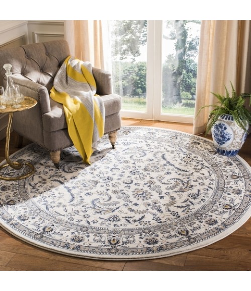 Safavieh Serenity Ivory / Blue SER216 6 ft. 7 in. X 6 ft. 7 in. Round Rug