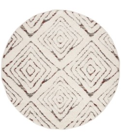 Safavieh Santorini Shag Cream / Multi SGG173 6 ft. 7 in. X 6 ft. 7 in. Round Rug