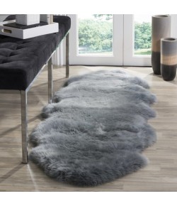 Safavieh Sheep Skin Steel Blue SHS121 2 ft. X 6 ft. Runner Rug