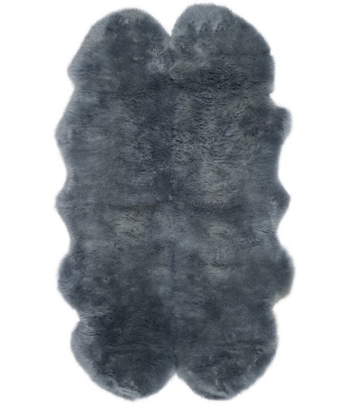 Safavieh Sheep Skin Steel Blue SHS121 3 ft. 7 in. X 6 ft. 0 in. Rectangle Rug