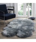 Safavieh Sheep Skin Steel Blue SHS121 3 ft. 7 in. X 6 ft. 0 in. Rectangle Rug
