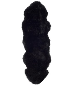 Safavieh Sheep Skin Midnight Black SHS121 2 ft. X 6 ft. Runner Rug