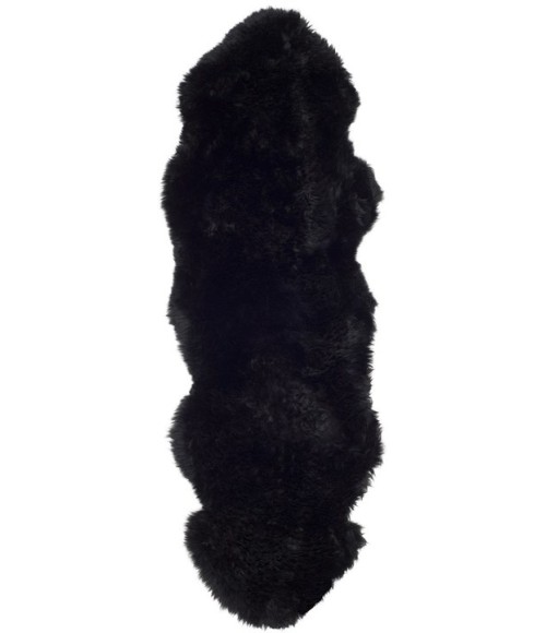 Safavieh Sheep Skin Midnight Black SHS121 2 ft. X 6 ft. Runner Rug