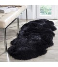 Safavieh Sheep Skin Midnight Black SHS121 2 ft. X 6 ft. Runner Rug