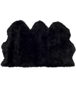 Safavieh Sheep Skin Midnight Black SHS121 3 ft. X 5 ft. Rectangle Rug