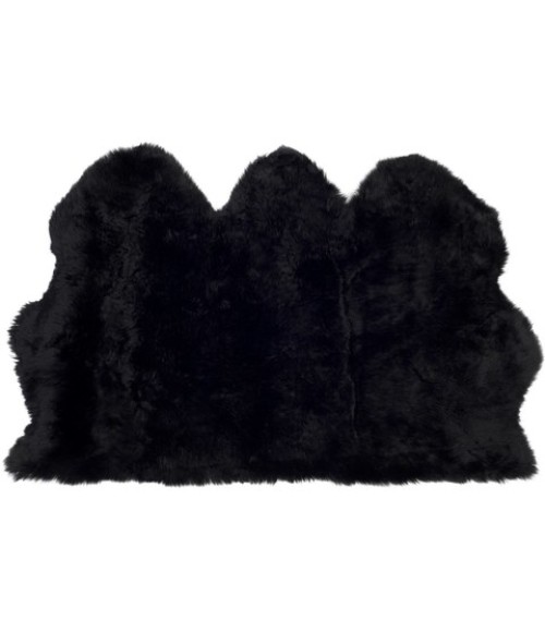 Safavieh Sheep Skin Midnight Black SHS121 3 ft. X 5 ft. Rectangle Rug