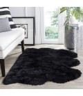 Safavieh Sheep Skin Midnight Black SHS121 3 ft. X 5 ft. Rectangle Rug