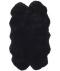 Safavieh Sheep Skin Midnight Black SHS121 3 ft. 7 in. X 6 ft. 0 in. Rectangle Rug