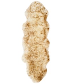 Safavieh Sheep Skin Off White / Coco Brown SHS121 2 ft. X 6 ft. Runner Rug