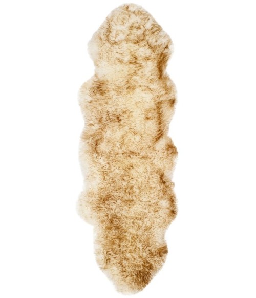 Safavieh Sheep Skin Off White / Coco Brown SHS121 2 ft. X 6 ft. Runner Rug