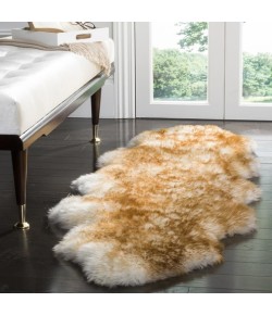 Safavieh Sheep Skin Off White / Coco Brown SHS121 2 ft. X 6 ft. Runner Rug