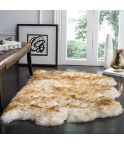 Safavieh Sheep Skin Off White / Coco Brown SHS121 3 ft. X 5 ft. Rectangle Rug