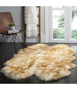 Safavieh Sheep Skin Off White / Coco Brown SHS121 3 ft. 7 in. X 6 ft. 0 in. Rectangle Rug