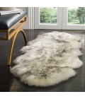 Safavieh Sheep Skin Ivory / Smoke Grey SHS121 2 ft. X 6 ft. Runner Rug