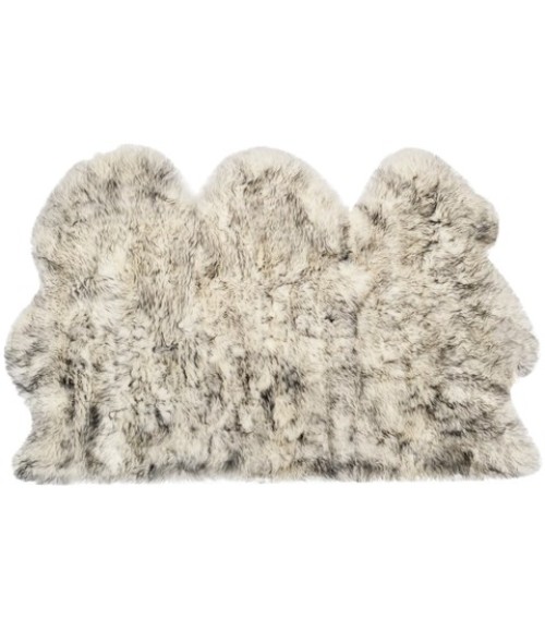 Safavieh Sheep Skin Ivory / Smoke Grey SHS121 3 ft. X 5 ft. Rectangle Rug