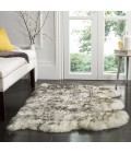 Safavieh Sheep Skin Ivory / Smoke Grey SHS121 3 ft. X 5 ft. Rectangle Rug