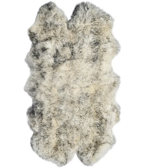 Safavieh Sheep Skin Ivory / Smoke Grey SHS121 2 ft. X 6 ft. Runner Rug