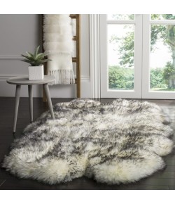 Safavieh Sheep Skin Ivory / Smoke Grey SHS121 3 ft. 7 in. X 6 ft. 0 in. Rectangle Rug