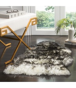 Safavieh Sheep Skin Ivory / Dark Charcoal SHS121 2 ft. X 3 ft. Accent Rug