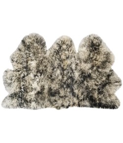 Safavieh Sheep Skin Ivory / Dark Charcoal SHS121 3 ft. X 5 ft. Rectangle Rug