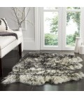 Safavieh Sheep Skin Ivory / Dark Charcoal SHS121 3 ft. X 5 ft. Rectangle Rug