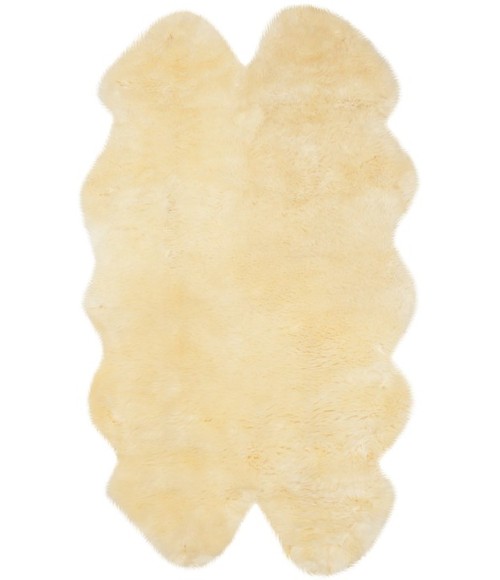 Safavieh Sheep Skin Champagne SHS121 3 ft. 7 in. X 6 ft. 0 in. Rectangle Rug