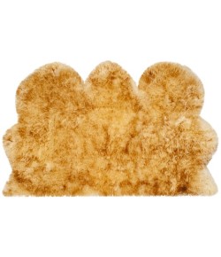 Safavieh Sheep Skin Champagne / Copper Brown SHS121 3 ft. X 5 ft. Rectangle Rug