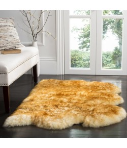 Safavieh Sheep Skin Champagne / Copper Brown SHS121 3 ft. X 5 ft. Rectangle Rug