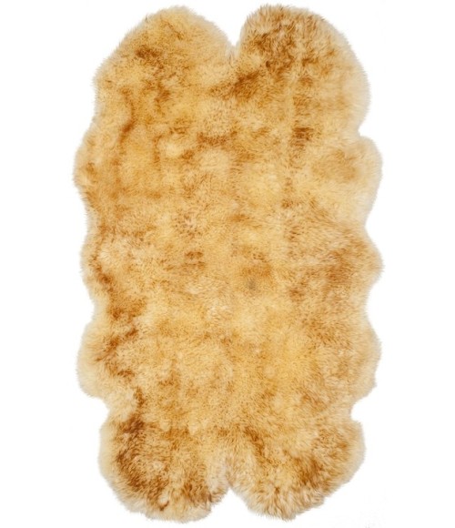 Safavieh Sheep Skin Champagne / Copper Brown SHS121 3 ft. 7 in. X 6 ft. 0 in. Rectangle Rug