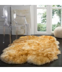 Safavieh Sheep Skin Champagne / Copper Brown SHS121 3 ft. 7 in. X 6 ft. 0 in. Rectangle Rug