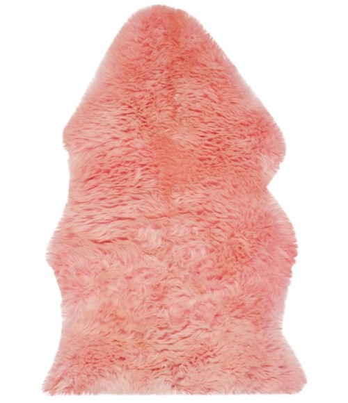 Safavieh Sheep Skin Solid Pink SHS121 2 ft. X 3 ft. Accent Rug