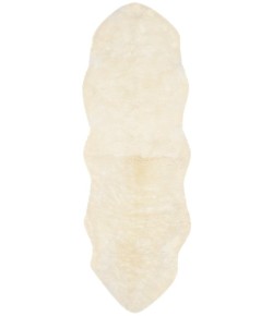 Safavieh Sheep Skin Natural / White SHS211 2 ft. X 8 ft. Runner Rug