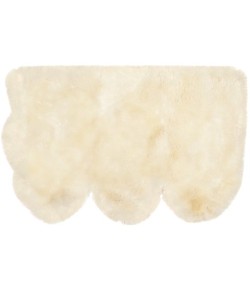 Safavieh Sheep Skin Natural / White SHS211 3 ft. X 5 ft. Rectangle Rug