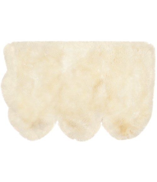Safavieh Sheep Skin Natural / White SHS211 3 ft. X 5 ft. Rectangle Rug