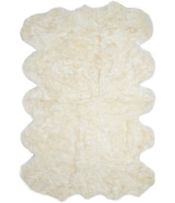 Safavieh Sheep Skin Natural / White SHS211 4 ft. X 6 ft. Rectangle Rug