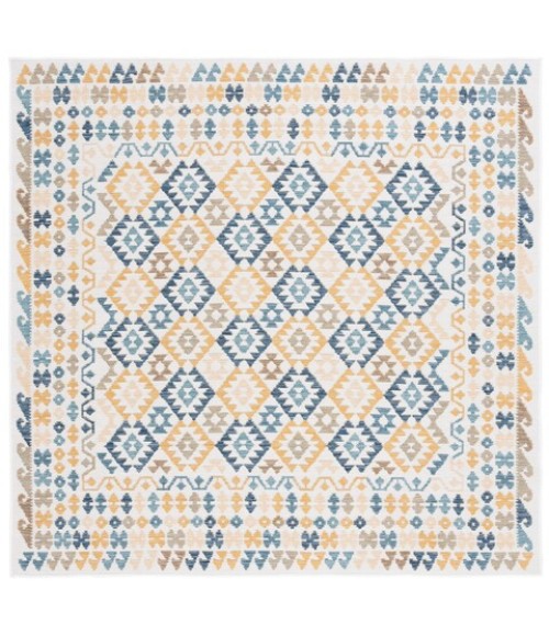 Safavieh Sunrise Ivory / Blue Gold SUN622 6 ft. 7 in. X 6 ft. 7 in. Square Rug