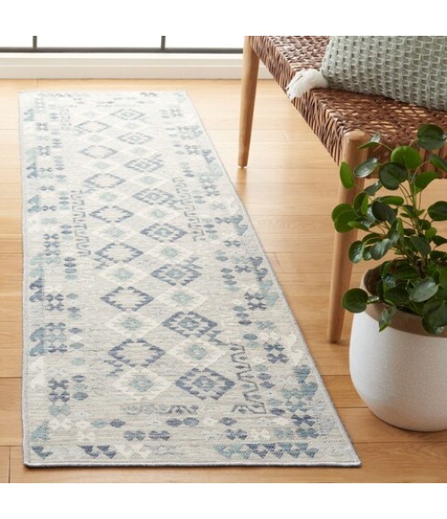 Safavieh Sunrise Grey / Blue Ivory SUN622 2 ft. X 8 ft. Runner Rug